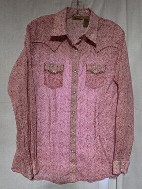Vintage Wrangler Pink Paisley Western Shirt with Snap Front